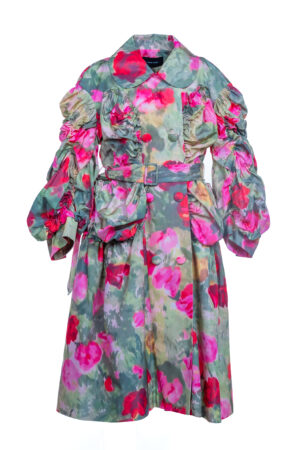 SIMONE ROCHA Damen Blumen-Mantel UK 8 (DE 36) – Luxuriöse Seidenmischung – Bild 1