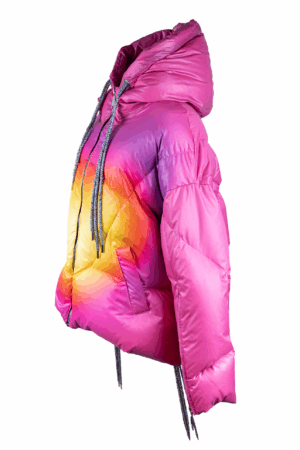 KHRISJOY Damen Daunenjacke S - Multicolour Gradient | Ombré | Oversized – Bild 2