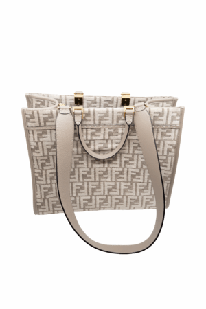 FENDI Sunshine Shopper Chenille Beige FF Print – Bild 3