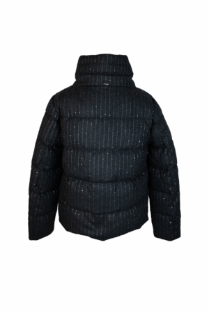HERNO Woll-Daunenjacke Nadelstreifen Schwarz – Bild 3