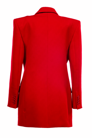 SAINT LAURENT Power Blazer S: Leinen Doppelreihige in Rouge – Outlet – Bild 3