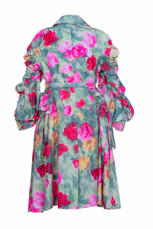 SIMONE ROCHA Damen Blumen-Mantel UK 8 (DE 36) – Luxuriöse Seidenmischung – Bild 3