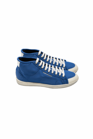 SAINT LAURENT Mid-Top Sneakers Nylon 43 Blau – Bild 2