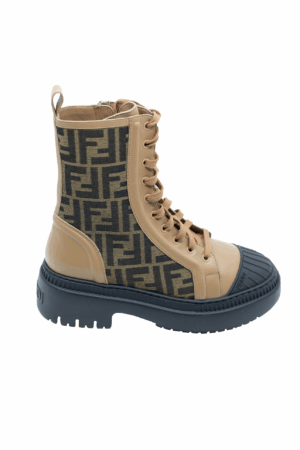 FENDI Damen FF Monogram Boots 40.5 - Kalbsleder | Brown-Beige – Bild 2