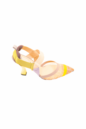 FENDI Colibri Slingback Pumps Gr. 37 | Rose Lemon | Gold-Absatz | NEUWERTIG (Luxury Outlet) – Bild 3