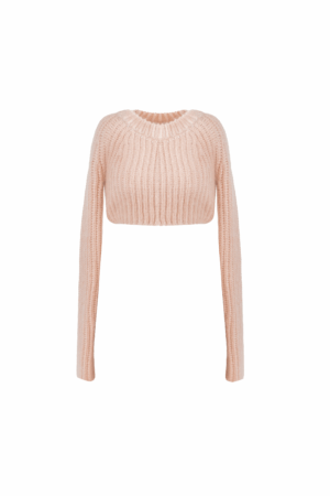 FENDI Damen Crop-Pullover 38 - Mohair, Seide & Cashmere-Mix | Rosa